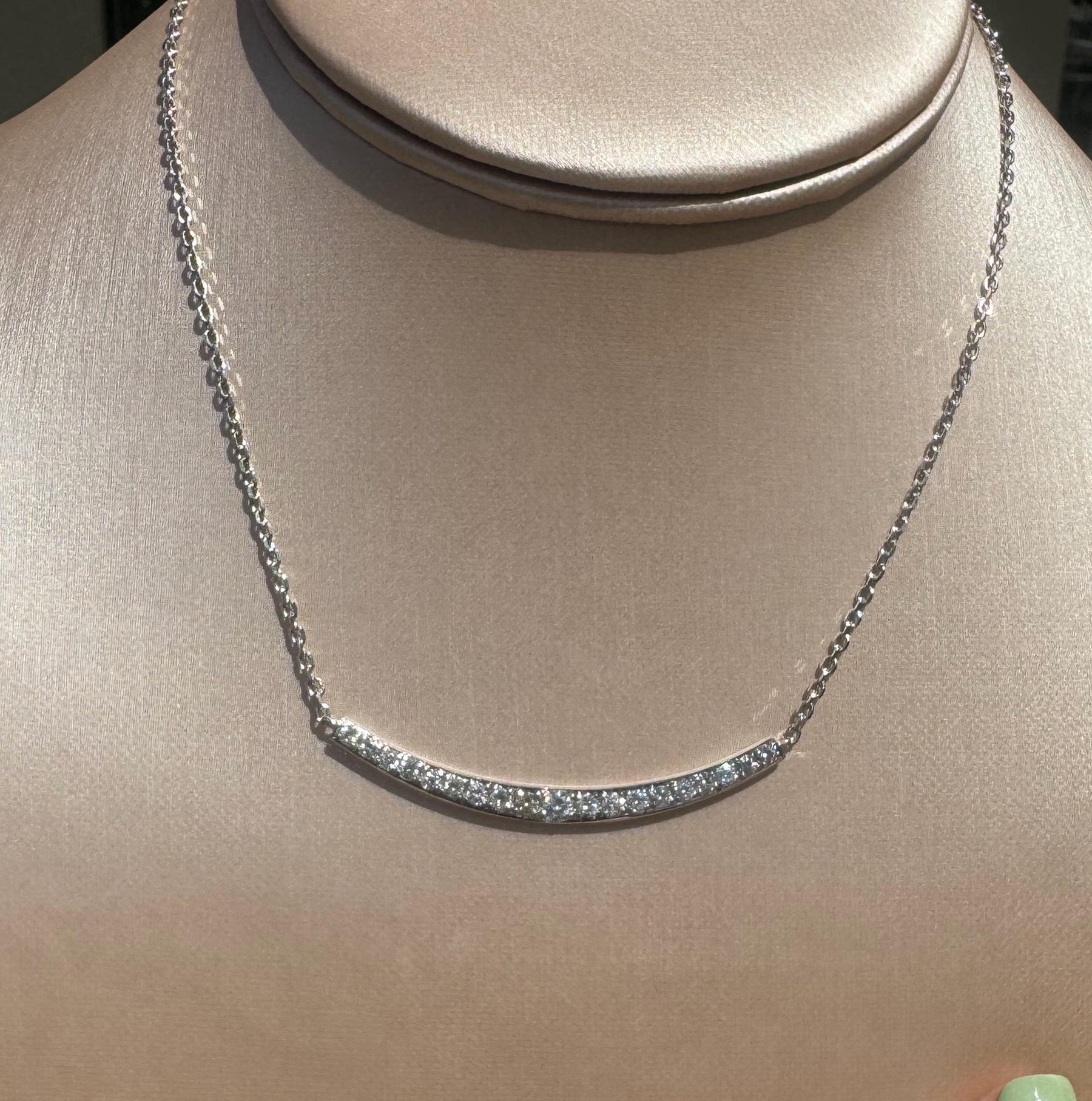 Diamond bar necklace