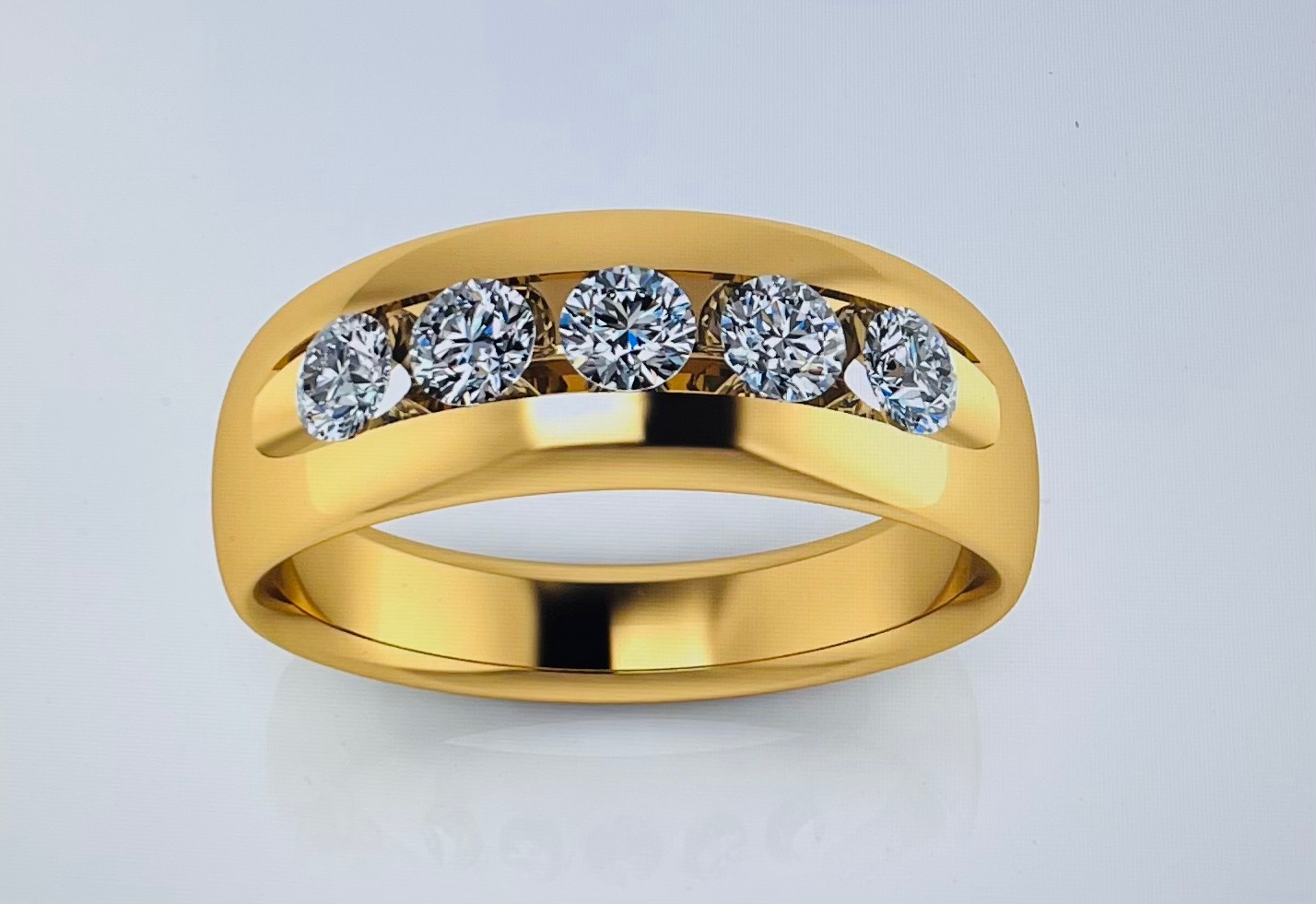 Channel-set diamond band