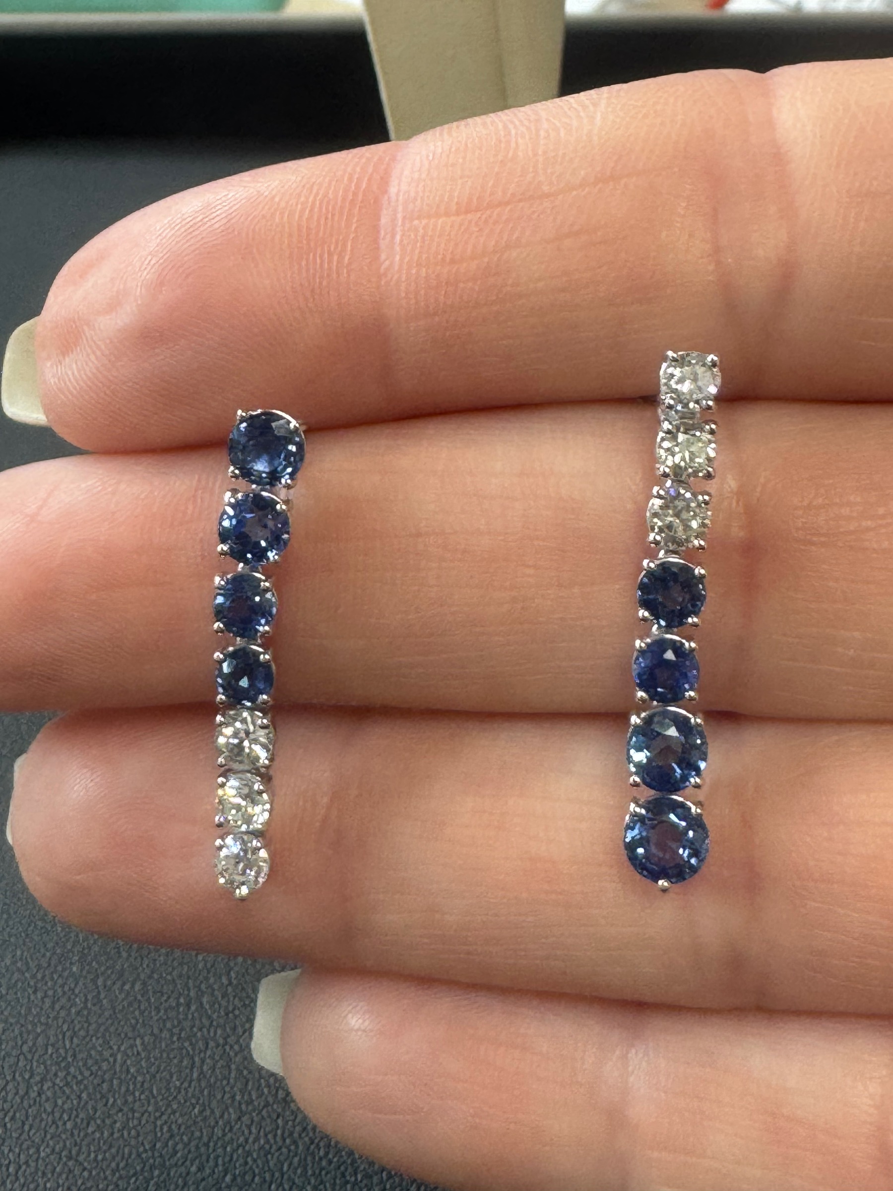 Sapphire and diamond drop earrings