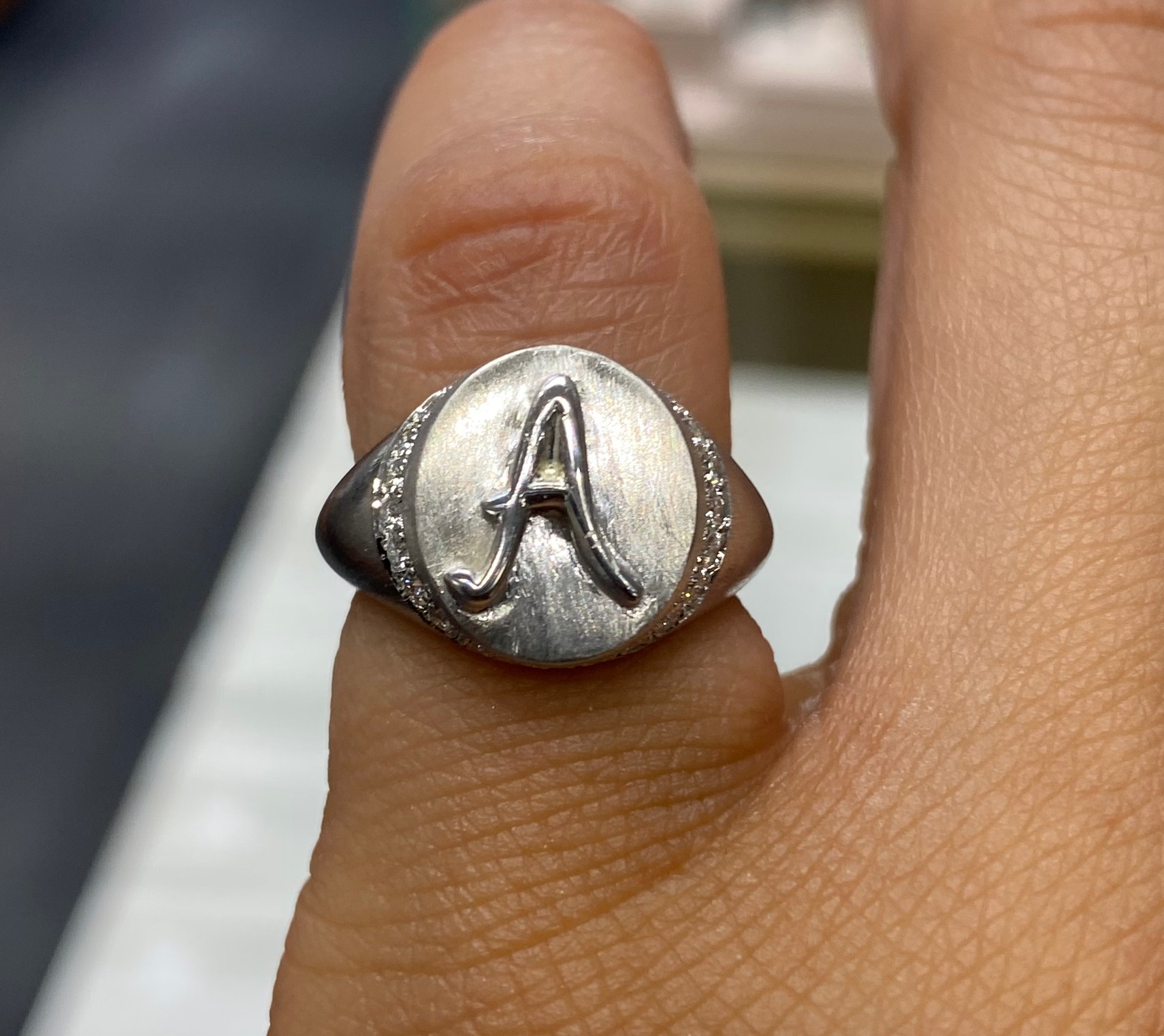 Signet ring, engraved initial